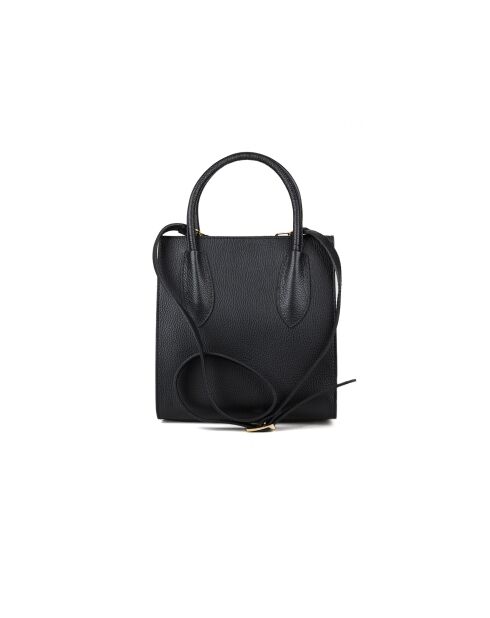 Sac GM1561 en cuir  noir - 25x27x17cm