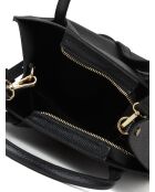 Sac GM1561 en cuir  noir - 25x27x17cm