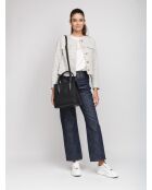 Sac GM1561 en cuir  noir - 25x27x17cm