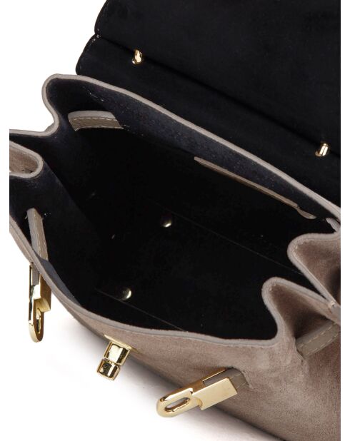 Sac GM1540 en cuir  taupe - 23x19x11cm