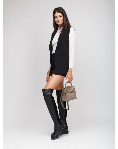 Sac GM1540 en cuir  taupe - 23x19x11cm