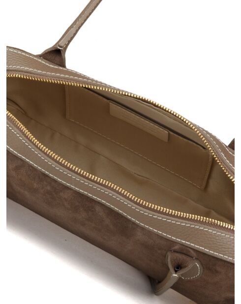 Sac GM1518 en cuir  taupe - 35x17x11cm