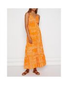 Langes Kleid Syana mit orangefarbenem Aufdruck