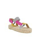 Espadrilles flat en velours de cuir multicolores