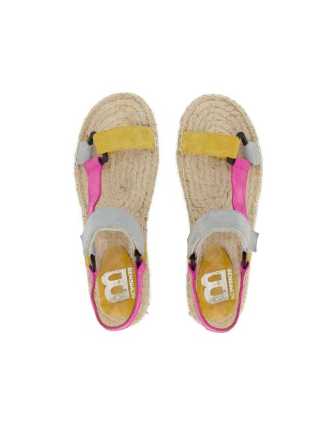 Espadrilles flat en velours de cuir multicolores
