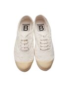 Scarpe da tennis stringate Elia con ricamo inglese ecru