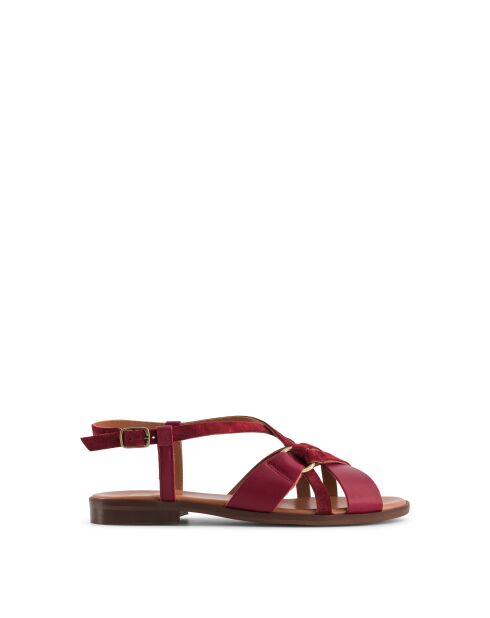 Chaussure ouverte New Sifnos en cuir bordeaux