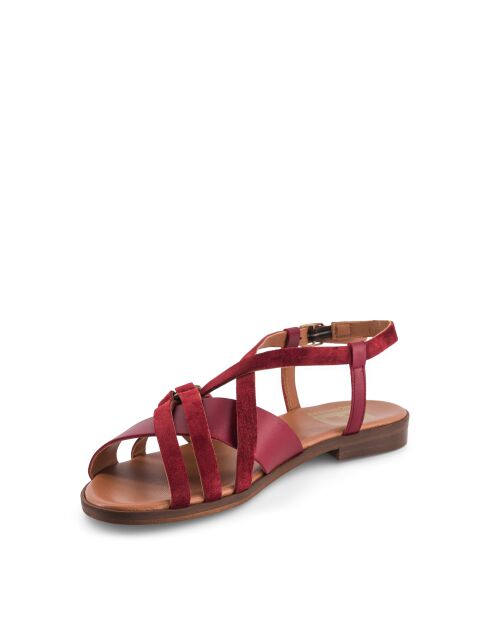 Chaussure ouverte New Sifnos en cuir bordeaux