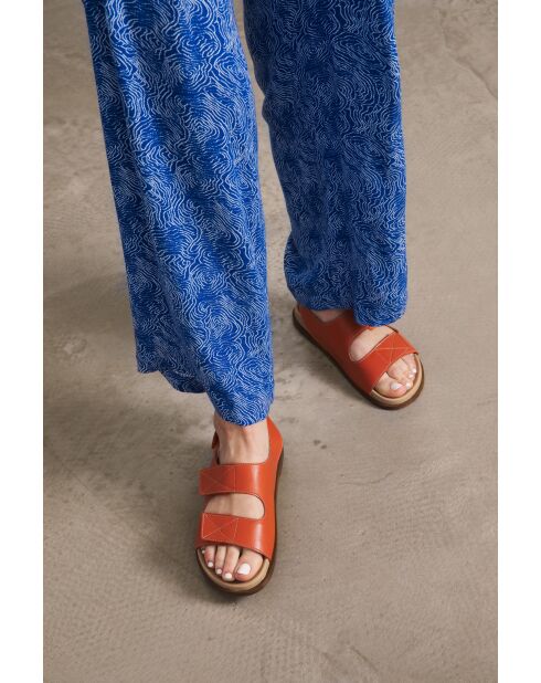 Sandales confort en cuir Maëlya paprika