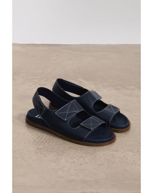 Sandales confort en cuir Maëlya marine
