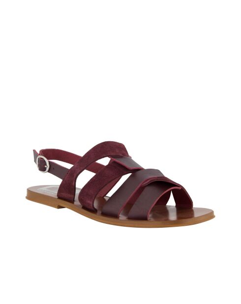 Sandales Sifnos en cuir grenat