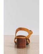 Sandali chic in pelle color ocra