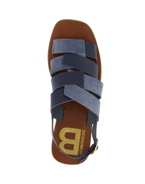 Sandales Sifnos en cuir bleues