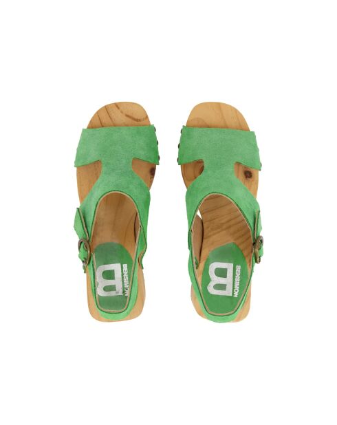 Sandales sabot en velours de cuir Vanya prairie