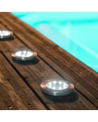 Spot encastrable Inox 8 LED blanc - 42x41.5x12 cm