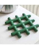 Dessous de plat en céramique Grid vert - 19x19 cm