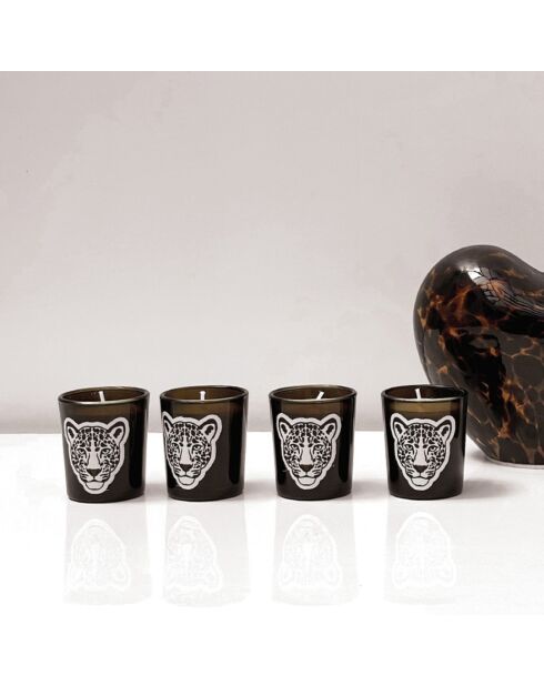 Set di 4 candele leopardate Soul Fauve Cedar Profumo