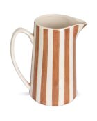 Lila bruine gestreepte karaf - H.21,3 cm