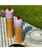 Dúo Woodie sal y pimienta lila M - Altura 19 cm