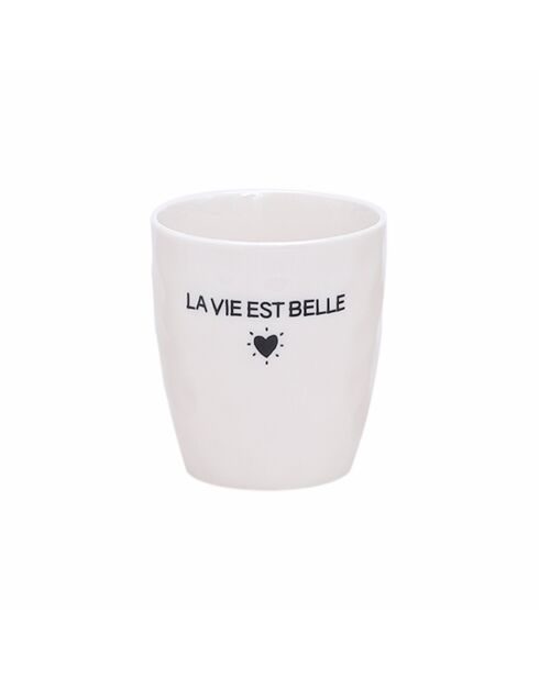 Life is beautiful berichtbeker - H7,3xD8,2cm