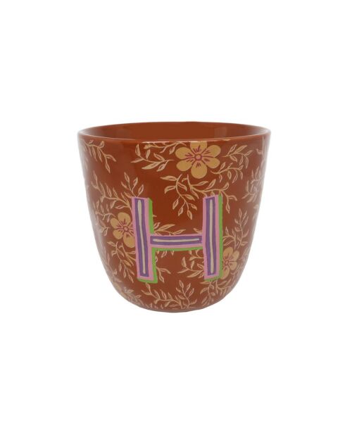 Tazza con monogramma Alice Lettera H - 8x7,5 cm