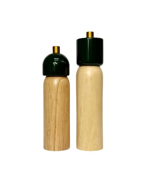 Dúo Woodie de sal y pimiento verde L - 21,5 cm