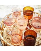 Roze rosé waterglas met organische vorm