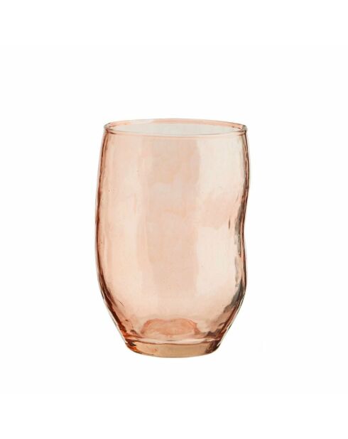 Roséfarbenes Wasserglas in organischer Form