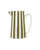 Gestreifte Karaffe in lila khakigrün - H.21,3 cm