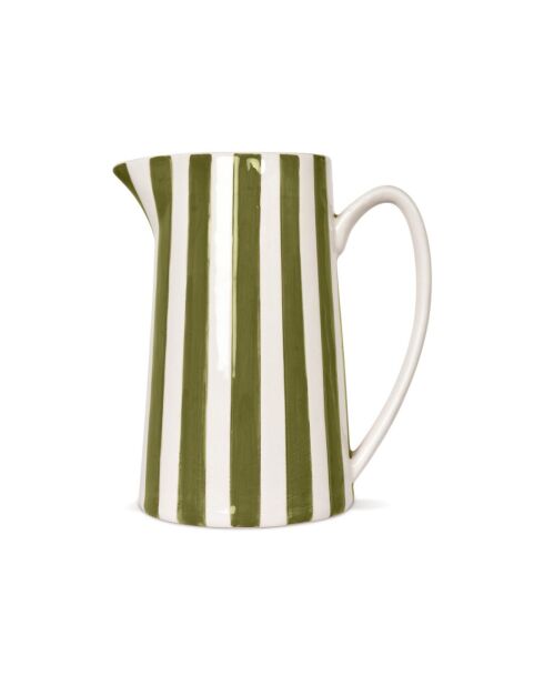 Gestreifte Karaffe in lila khakigrün - H.21,3 cm