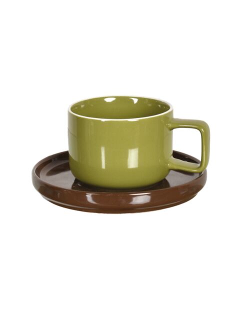 Tasse Chic avec soucoupe Vert foncé - 100ml