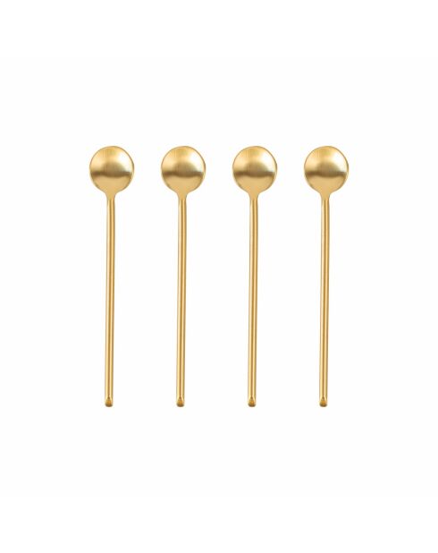 Lot de 4 Cuillères à café dorées - 10 cm