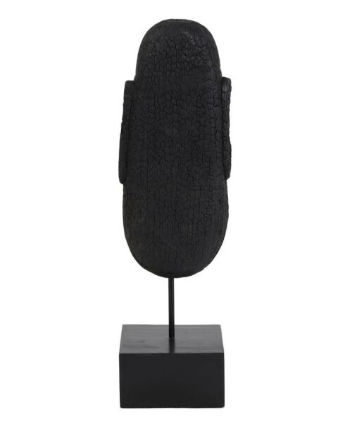 Statue visage noir en bois sur pied Mask