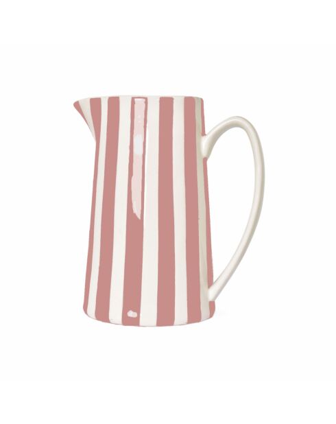 Lila roze gestreepte karaf - H.21,3 cm