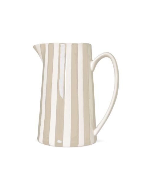 Lila beige gestreepte karaf - H.21,3 cm