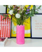 Vaso in ceramica Juliette Rosa intenso, forma ondulata - 17x12x25cm