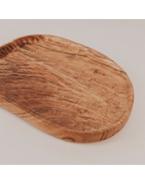 Tablett aus natürlichem Akazienholz, 25,5 x 18,2 x 2 cm