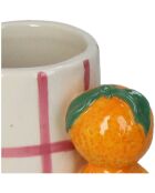 Mandarijn crèmekleurige vaas - 11x8x18,5 cm