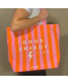 Tote bag à rayures Inside - H38x L48x P15 cm