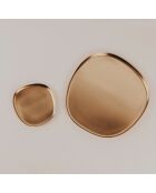 Großes dekoratives Tablett aus goldfarbenem Metall - 25x24x1 cm