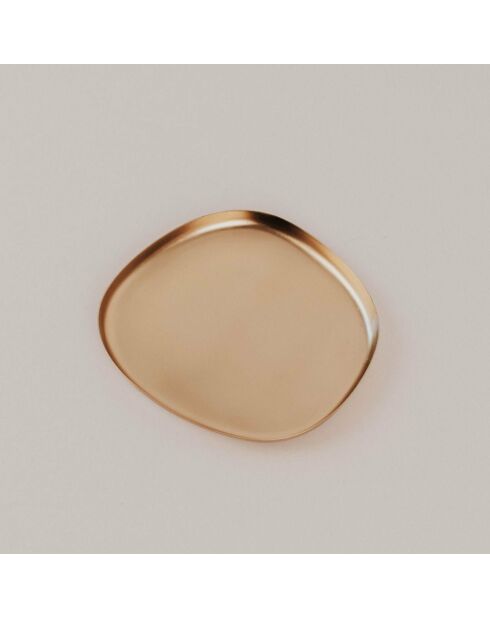 Groot decoratief dienblad in goudkleurig metaal - 25x24x1 cm