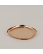 Großes dekoratives Tablett aus goldfarbenem Metall - 25x24x1 cm