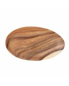 Ovales Tablett aus Akazienholz - 30,5 x 2,5 x 18 cm