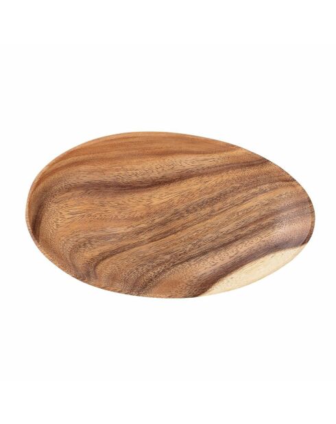 Ovales Tablett aus Akazienholz - 30,5 x 2,5 x 18 cm