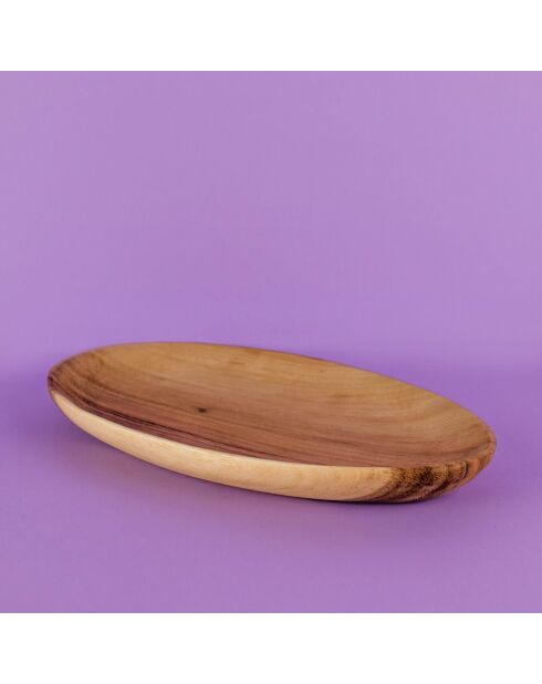 Ovales Tablett aus Akazienholz - 30,5 x 2,5 x 18 cm