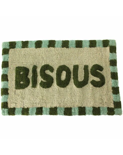 Tapis de bain Bisous vert - 50x80cm