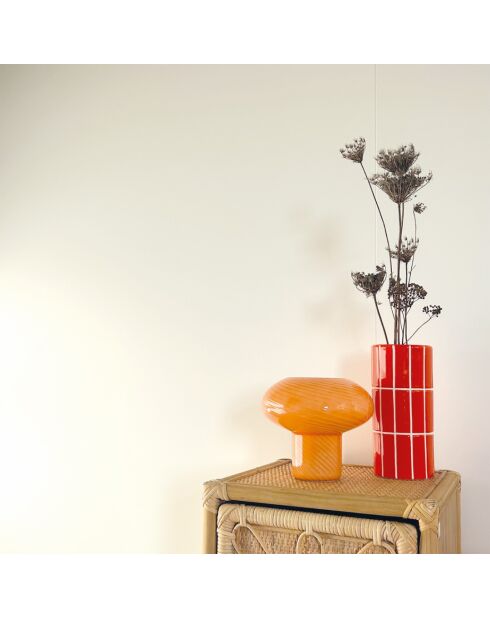 Vaso Noa con effetto piastrella Arancione - 23x10,5 cm
