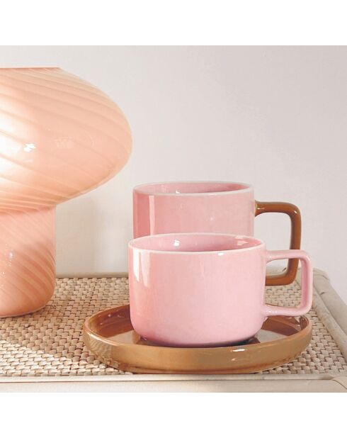 Chique kop met roze schotel - 100ml