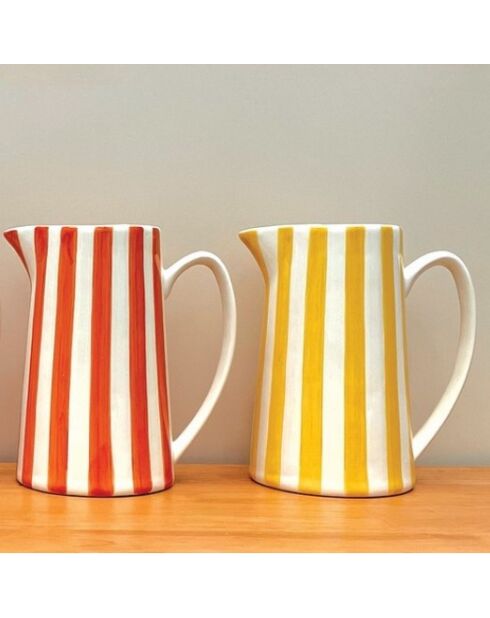 Lila oranje gestreepte karaf - H.21,3 cm