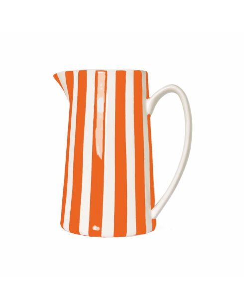 Lila oranje gestreepte karaf - H.21,3 cm